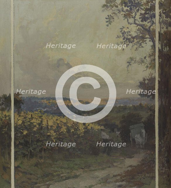 Esquisse pour la mairie de Bagneux : paysage d'automne, 1902. Creator: Paul Albert Steck.
