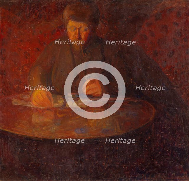 Portrait of the Painter Wilhelm Wetlesen, probably 1907. Creator: Thorvald Erichsen.