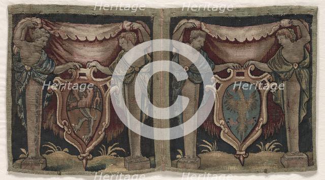 Fragment of Two-Sectioned Tapestry Border, 1500s. Creator: Unknown.