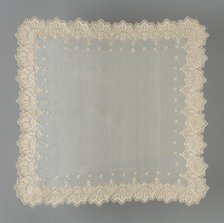 Handkerchief, France, c. 1880/90. Creator: Unknown.