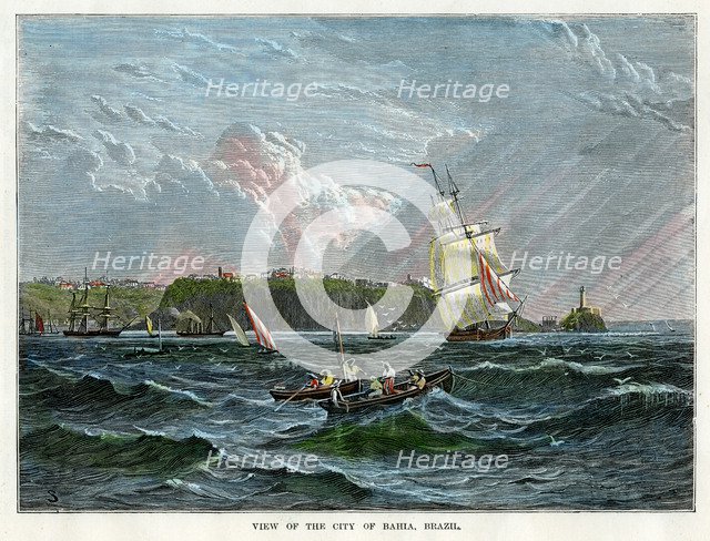 View of the city of Bahia, Brazil, c1880. Artist: Unknown