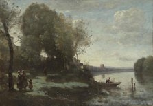 River with a Distant Tower, 1865. Creator: Jean-Baptiste-Camille Corot.