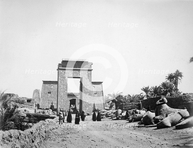 Avenue of sphinxes, Karnak, Egypt, 1878. Artist: Unknown