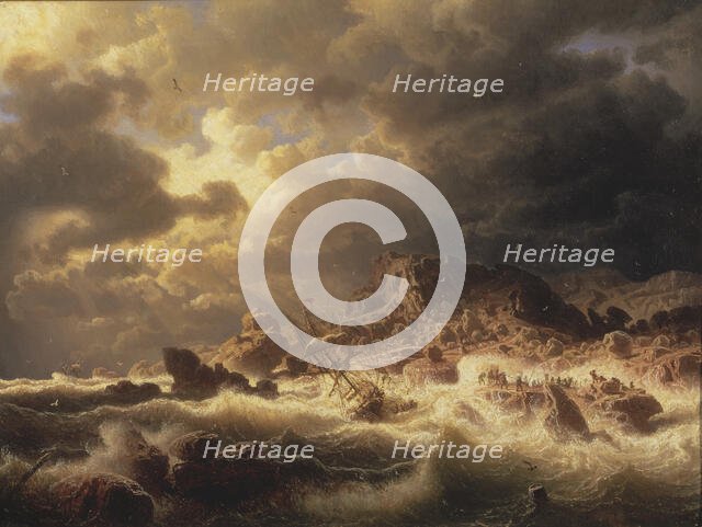 Gale on the Bohuslän Coast, 1857. Creator: Markus Larsson.