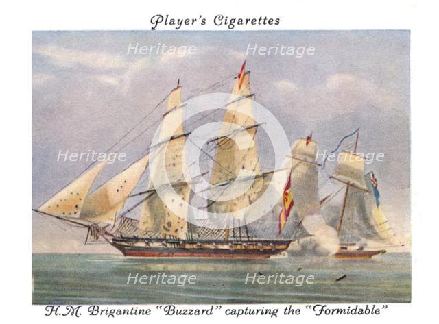 H.M.Brigantine "Buzzard" capturing the "Formidable", 1936.  Creator: Unknown.