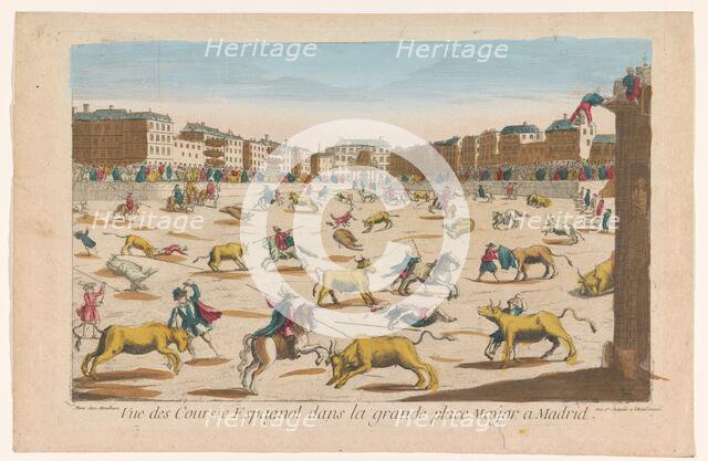 View of a bullfight on the Plaza Mayor in Madrid, 1759-c.1796. Creator: Louis-Joseph Mondhare.