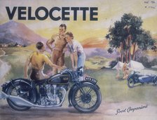 Poster advertising Velocette motor bikes, 1936. Artist: Unknown