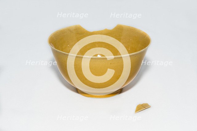 Imperial yellow bowl, 1875-1908. Artist: Unknown.