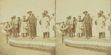 A side show at Chatham Fair, [Musical performers on a small outdoor stage], (1868-1900?). Creator: Unknown.