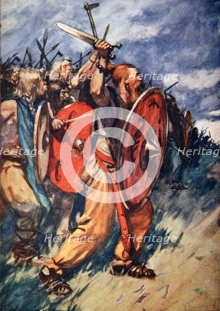 Battle of the Teutoburg Forest, Germany, 9 AD (1913). Artist: Arthur C Michael