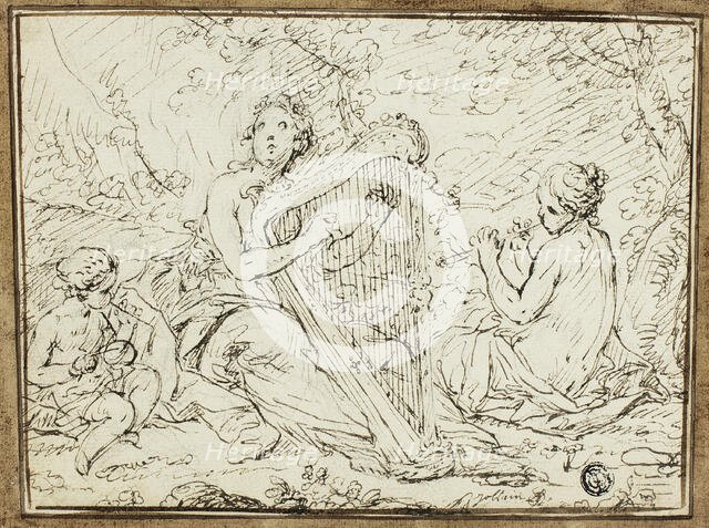 Nymphs Playing Musical Instruments, n.d. Creator: Nicolas-Rene Jollain.