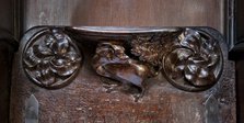 Detail of the misericord, Wells Cathedral, Cathedral Green, Wells, Somerset, c2010. Artist: James O Davies.