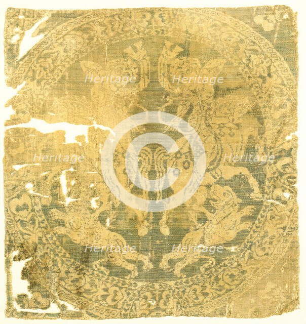 Roundel with Amazons and a Cross, Byzantine, 7th-9th century (?). Creator: Unknown.