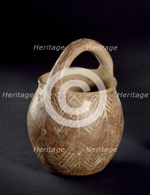 Simple jar with loop handle, PEC C62. Rim A1, Naqada Ic, c3800-3500BC. Artist: Unknown.
