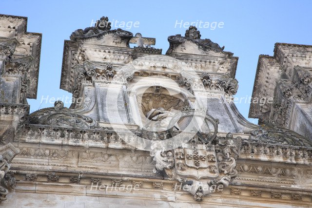 Detail of the facade of the Monastery of Alcobaca, Alcobaca, Portugal, 2009. Artist: Samuel Magal