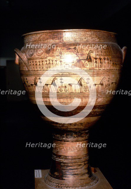 Geometric Terracotta Vase, Funerary Scene, c8th century BC. Artist: Dipylon Master.