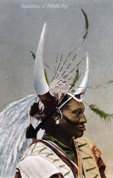 Headdress of a Ricksha Boy, Durban, 1917. Artist: Unknown