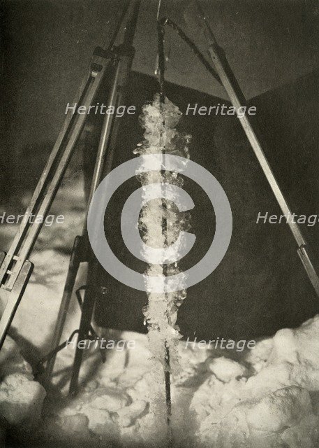 'Ice Crystals Formed on the Line of a Fish Trap', c1908, (1909). Artist: Unknown.