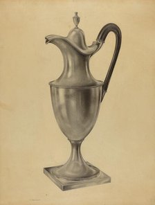 Silver Hot Water Pot, c. 1938. Creator: Leo Drozdoff.