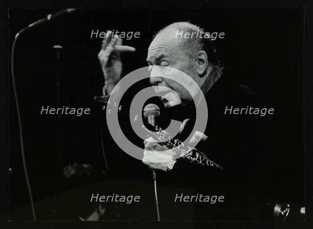 Woody Herman on stage at the Forum Theatre, Hatfield, Hertfordshire, 24 May 1983. Artist: Denis Williams