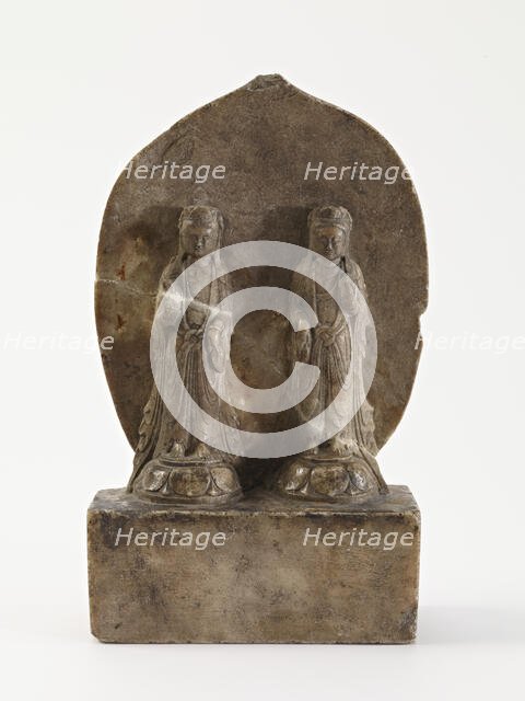 Two standing bodhisattvas, Period of Division, Dated 563 CE. Creator: Unknown.