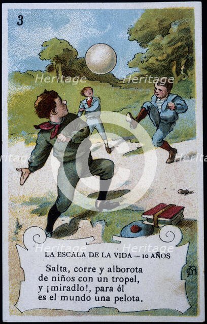 Collection of stickers 'Scale of life' number 3, 20th century. Creator: Mestres, Apeles (1854 - 1936).