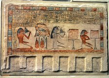 Imenyseneb Monument, chief of the expeditions of the Pharaoh with figures and magical shortcuts f…