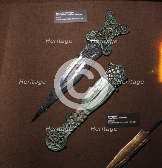 Celtic Dagger and Sheath in Iron and Bronze, c600BC-c550BC Artist: Unknown.