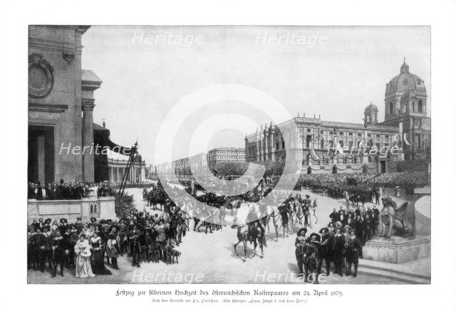 Procession at the celebration of the Silver Wedding of the Emperor and Empress of Germany, (24th AprArtist: Richard Fleischer