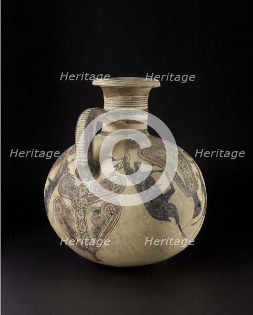 Bichrome IV barrel-shaped Cypro-Phoenician jug, Cypro-Archaic I Period , c750 -c600 BC. Artist: Unknown.