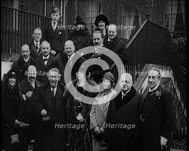 Stanley Baldwin, Prime Minister of Britain, Austen Chamberlain, British Secretary of State..., 1920s Creator: British Pathe Ltd.