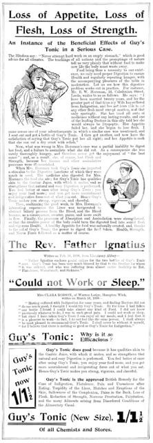 Advertisement for Guy's Tonic, 1898. Creator: Unknown.