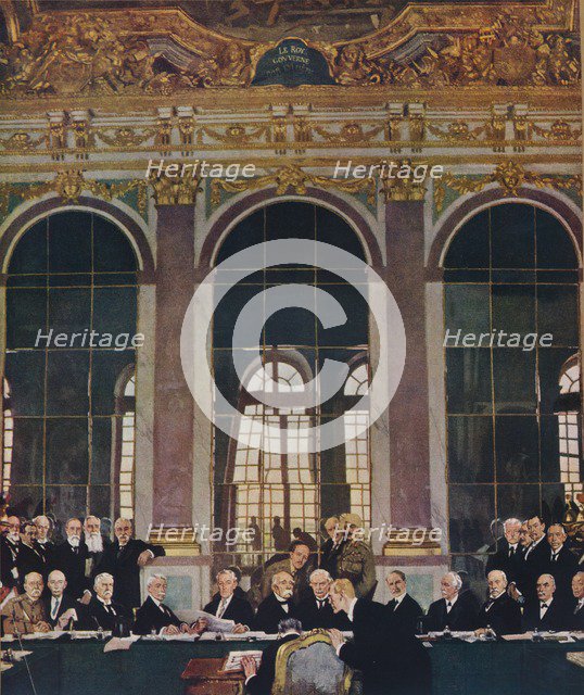'The Signing of Peace in the Hall of Mirrors,Versailles, 28th June 1919', 1919 (1935) Artist: William Newenham Montague Orpen.