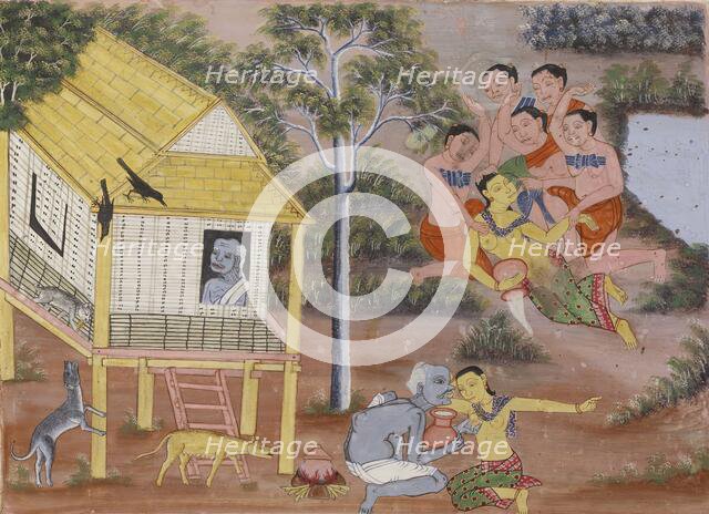 Vessantara Jataka, Chapter 5 (Jujaka), c1920-1940. Creator: Unknown.