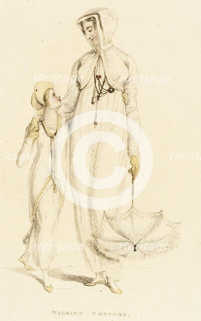 Fashion Plate (Walking Costume), 1809. Creator: Rudolph Ackermann.