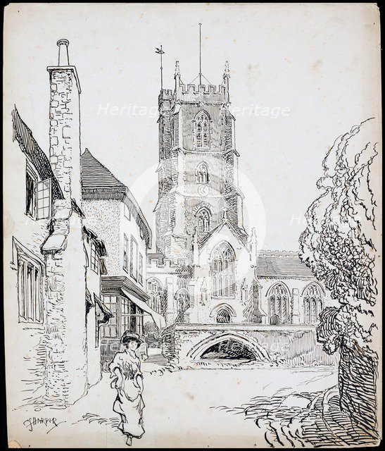Priory Church of St George, Dunster, Somerset, 1892-1933. Artist: Charles George Harper.