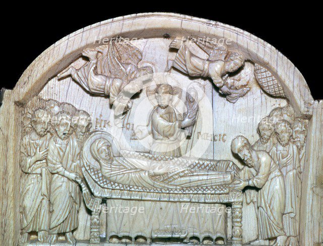 Part of a Byzantine triptych showing the death of the Virgin Mary, 11th century. Artist: Unknown