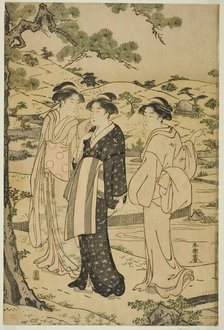 Women Visiting an Inari Shrine, c. 1780/1801. Creator: Katsukawa Shuncho.
