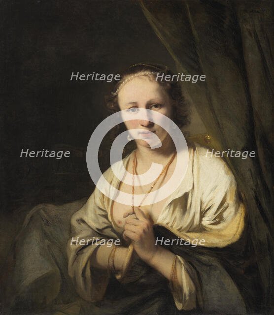 Women with Pearls in her Hair, c.1653. Creator: Ferdinand Bol.