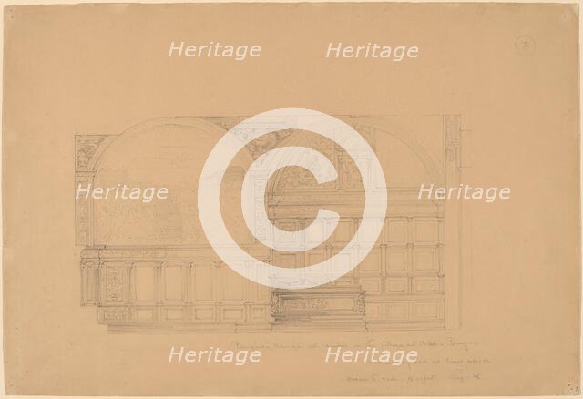 Perugino's Udienza del Cambio in the Collegio del Cambio, Perugia, 1896. Creator: John Russell Pope.