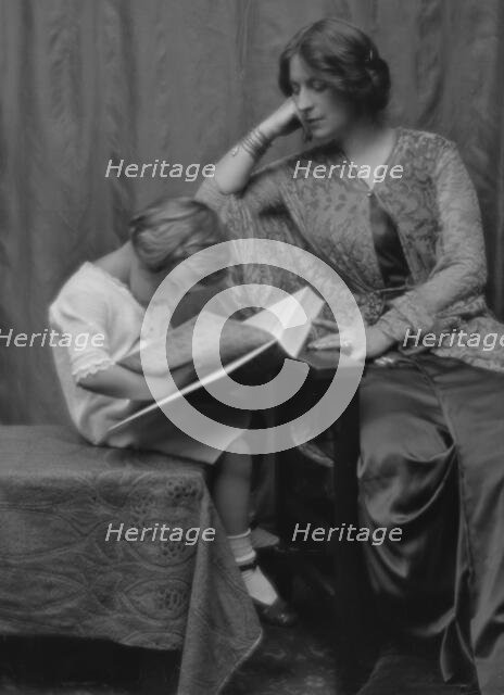 Unidentified woman and child, possibly Mrs. Charles I. McBurney and child, portrait..., ca. 1912. Creator: Arnold Genthe.