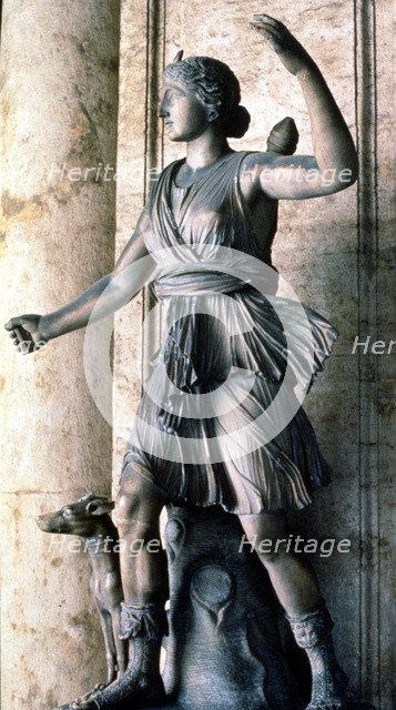 Statue of Artemis, Greek goddess of hunting, woodlands and fertility. Artist: Unknown