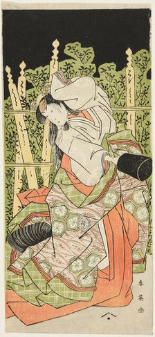 The Actor Segawa Kikunojo III, Possibly as Ono no Komachi, in the Final Part of Act Five..., c. 1789 Creator: Katsukawa Shun'ei.