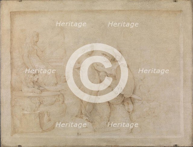 Aeneas is hindered by Venus in his revenge against Helena...1794. Creator: Carl Gustaf Pilo.