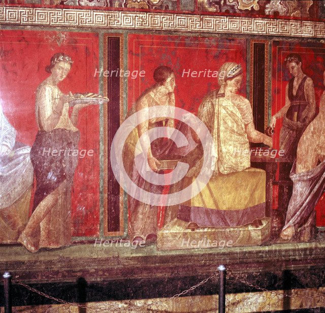 Roman wallpainting from Villa of the Mysteries, Pompeii, Italy, 1st century. Creator: Unknown.