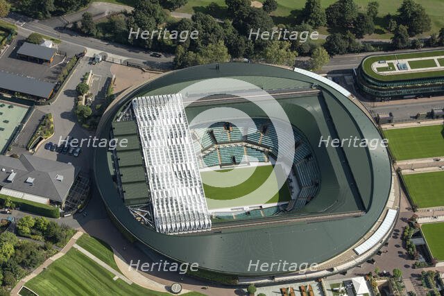 No 1 Court at the All England and Lawn Tennis and Croquet Club, Wimbledon, 2021. Creator: Damian Grady.