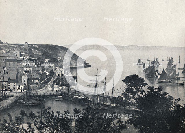 'Brixham - The Lower Town, Showing Fishing Fleet', 1895. Artist: Unknown.