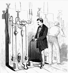 Making Edison light bulbs, 1880. Artist: Unknown