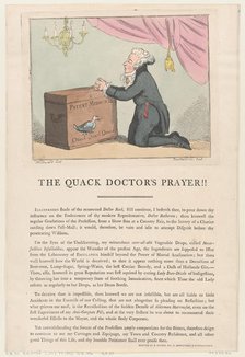 The Quack Doctor's Prayer!!, July 30, 1801., July 30, 1801. Creator: Thomas Rowlandson.