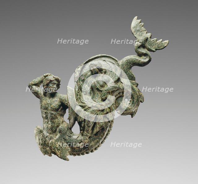 Appliqué of a Nereid and Triton, 25-1 B.C. Creator: Unknown.